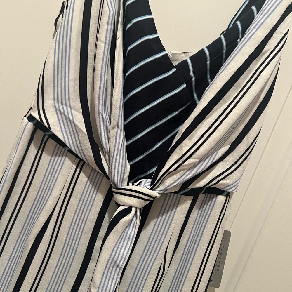 Adelyn Rae Nordstrom V Neck Striped Wide Leg Jumpsuit Woman XS Lined - Picture 5 of 11